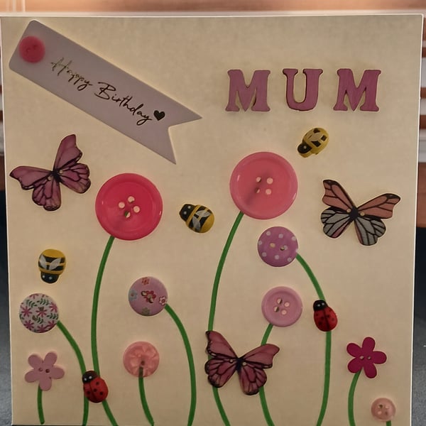 Handmade, mum birthday card 