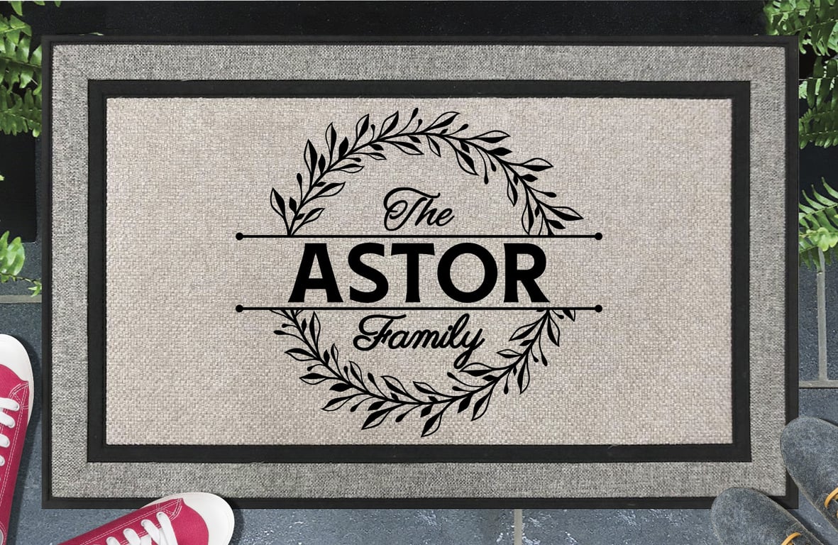 Personalised Surname Door Mat - Customised Family Name Doormat - All Weather 
