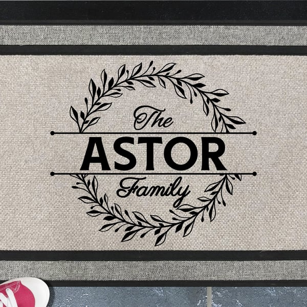Personalised Surname Door Mat - Customised Family Name Doormat - All Weather 
