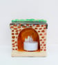 Christmas Fireplace Tea Light Holder – Hand-Painted Ceramic Christmas Decoration - Image 3