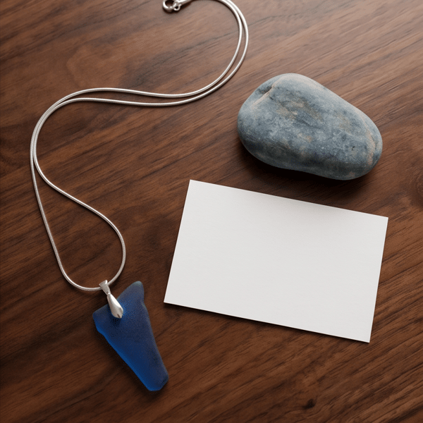 Royal Blue Sea Glass Necklace 