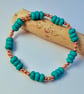 Turquoise & Copper Bracelet, December Birthday, Sagittarius, Anniversary Gift