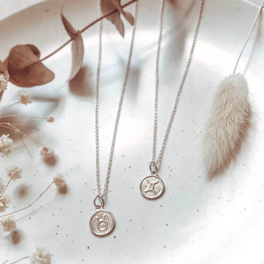 Silver horoscope necklace on sale
