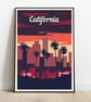California retro travel poster, California travel print, USA travel art - Image 1