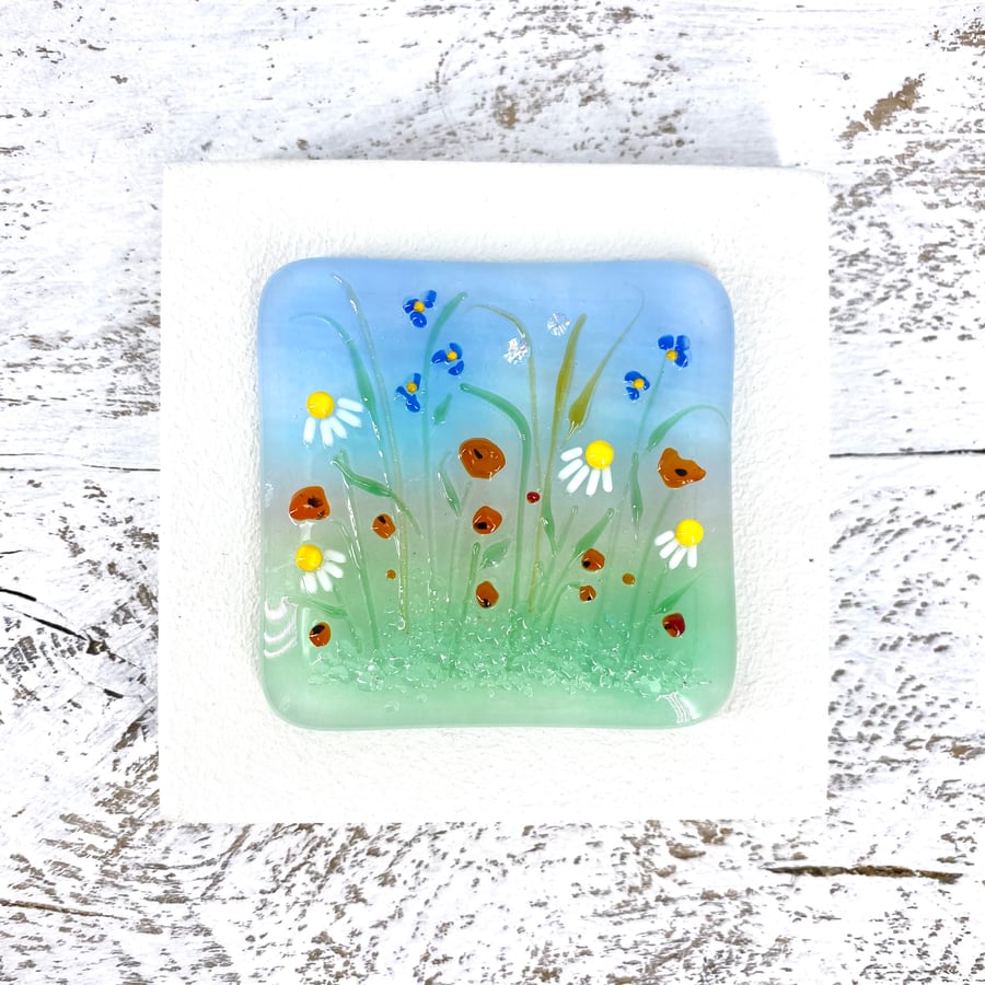 Glass Wild Flower Meadow Picture