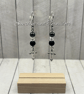 Handmade hypoallergenic Obsidian, Hematite & Czech Crystal Cross Earrings