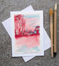 Red Barn. Blank Card. Original Watercolour 260185 - Image 1