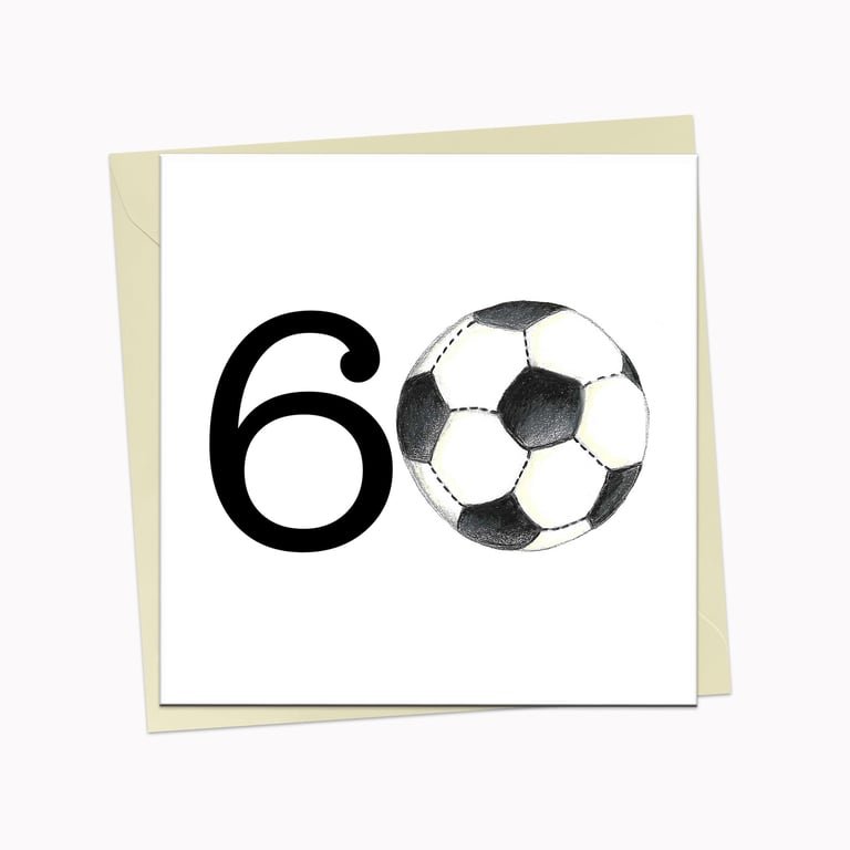 60th birthday card, Age 60 football card