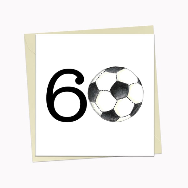 60th birthday card, Age 60 football card