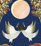 Japanese Cranes, blank greetings card  - Image 1