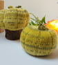 Hand knitted decorative pumpkins, Halloween decor, Autumn decor, Set of two - Image 2