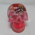 Pretty Pink Resin Skull Ornament