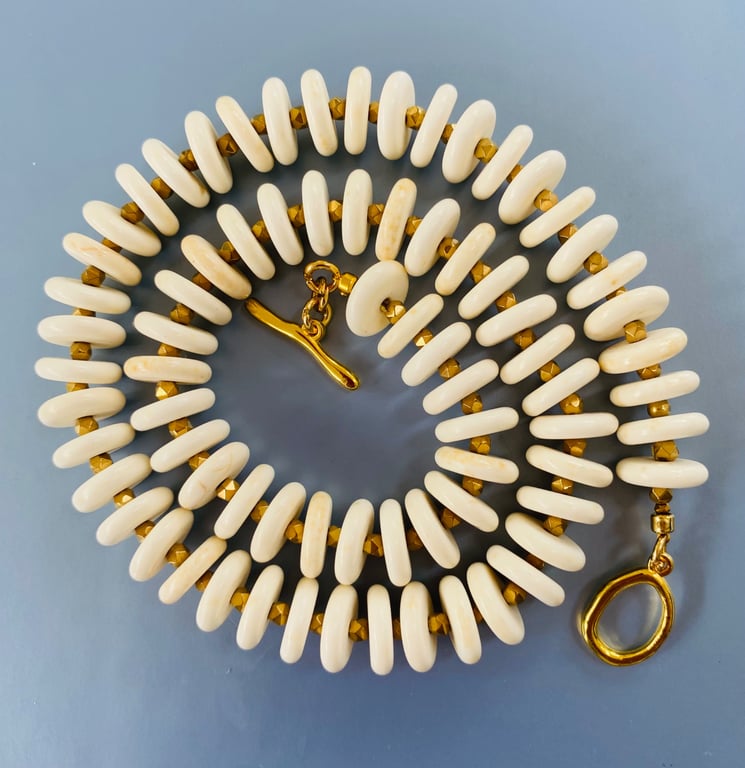 Stone white  beaded necklace