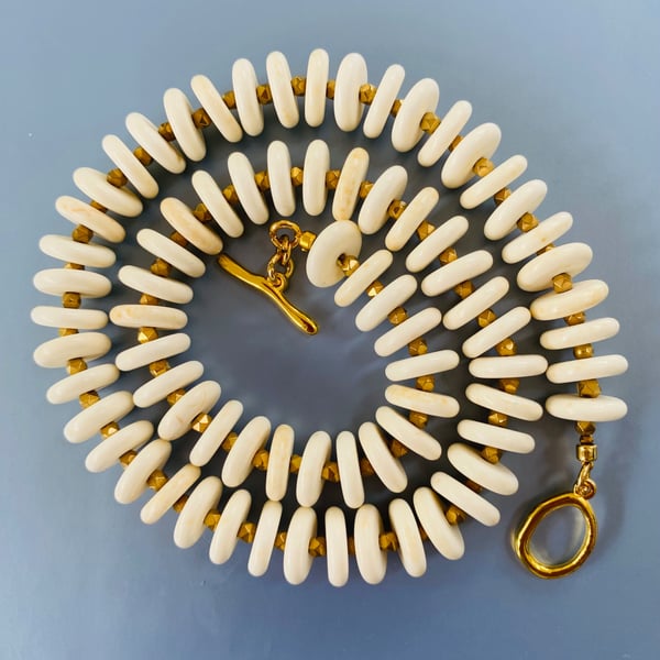 Stone white  beaded necklace