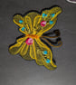Butterfly Yellow - Embroidered  Iron on Patch - Image 1