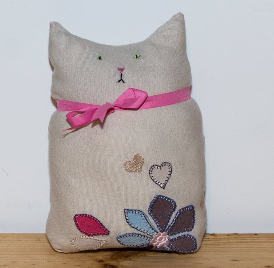 Smooshie Little Cat made from Upcycled Textiles