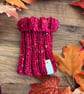 Handknit Dog Neck Warmer Snood Chunky Tweed - Red - Image 4