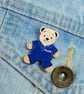 Physio Gift, Handmade Physiotherapist Bear Pin, Student Physio Lanyard Badge - Image 3