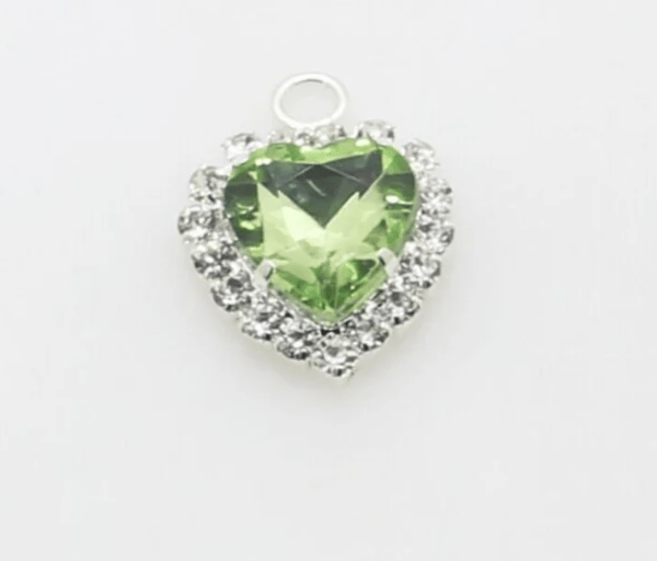 (P040S apple green) 10 pcs, 14mm Crystal Pendants