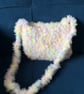 Crochet faux fur bag