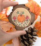 Pumpkin hand-painted log slice magnet  - Image 4