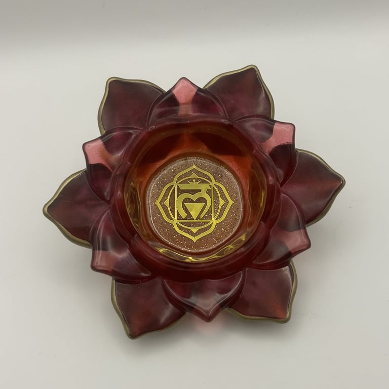Chakra Inspired Resin Lotus Tealight Holders - Inner Flame Root
