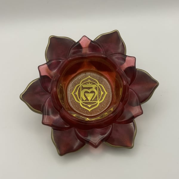 Chakra Inspired Resin Lotus Tealight Holders - Inner Flame Root