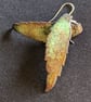  leaf earrings, enamel on copper with silver ear hooks - Image 2