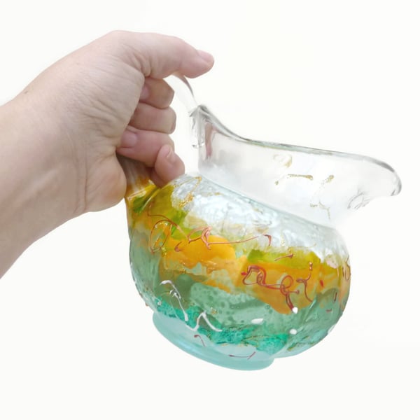 Stormy Waters Green Yellow Jug