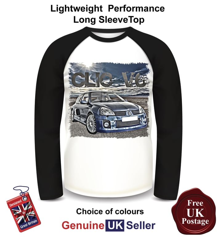 Renault Clio V6, Renault Clio V6 Mens Long sleeve Top, Clio V6 Mens T Shirt