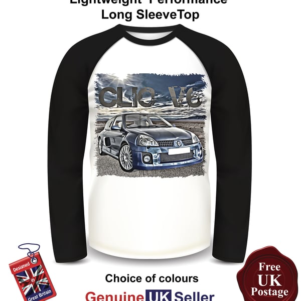 Renault Clio V6, Renault Clio V6 Mens Long sleeve Top, Clio V6 Mens T Shirt