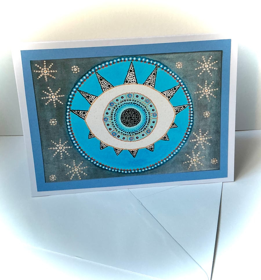 The Eye Blank Dot Art  Greetings Card