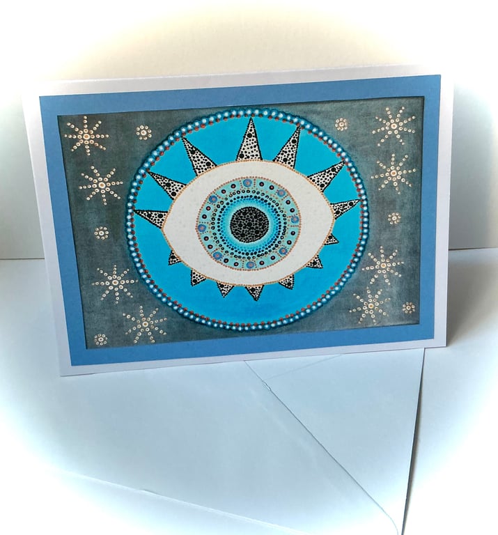 The Eye Blank Dot Art  Greetings Card