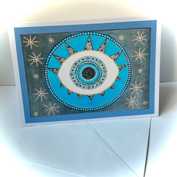 The Eye Blank Dot Art  Greetings Card