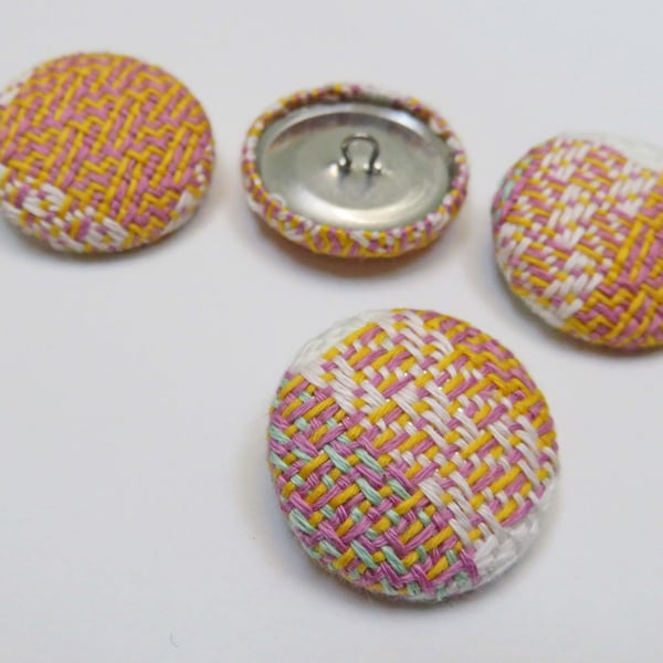 4 Cotton Covered Buttons