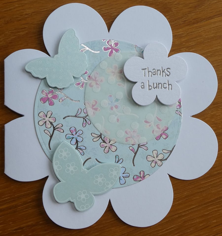 Flower Shaped Thank You Card - Thanks a Bunch