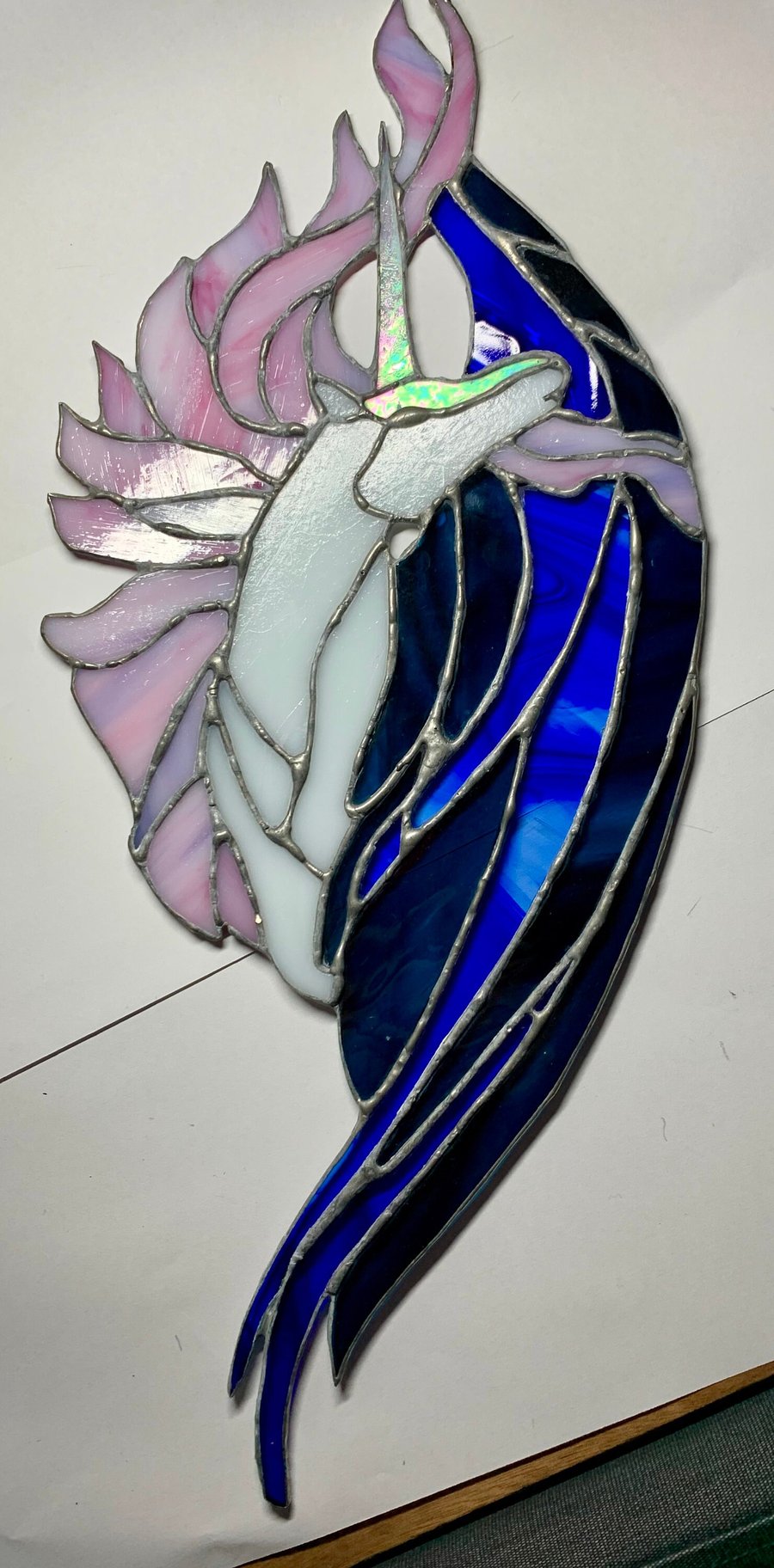 Stained glass unicorn suncatcher