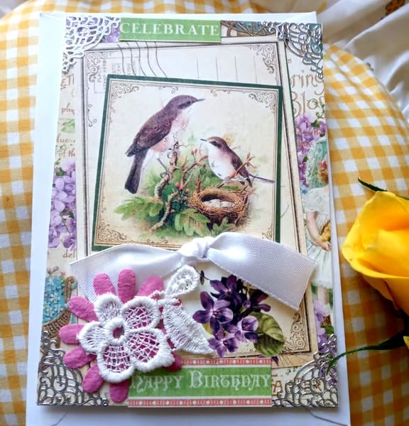 Vintage-style Birthday Card - Special Birthday Card - Bird Birthday Card