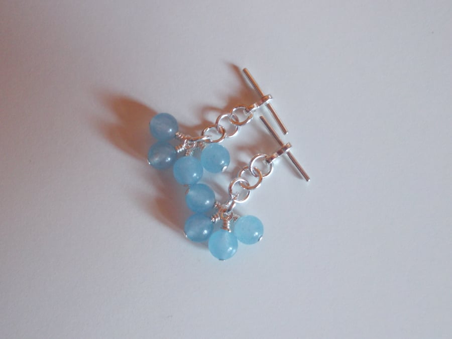 Light blue quartz cufflinks