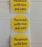 50 'Handmade With Love & Care' Thermal Printed Stickers (200Y)