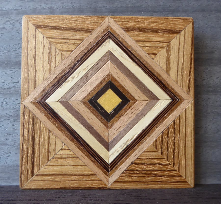 Wood veneer coaster