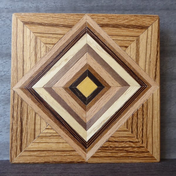 Wood veneer coaster
