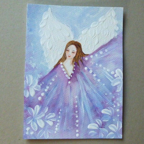 original art hand painted angel painting ( ref FA9 G1 )