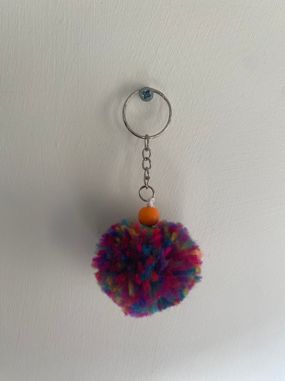 Rainbow Pom Pom Keyring (706)
