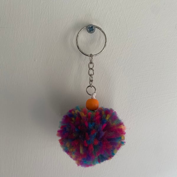 Rainbow Pom Pom Keyring (706)