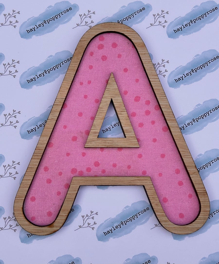 10cm Maplewood & Craft Fabric Letter Skandi Inspired Decoration