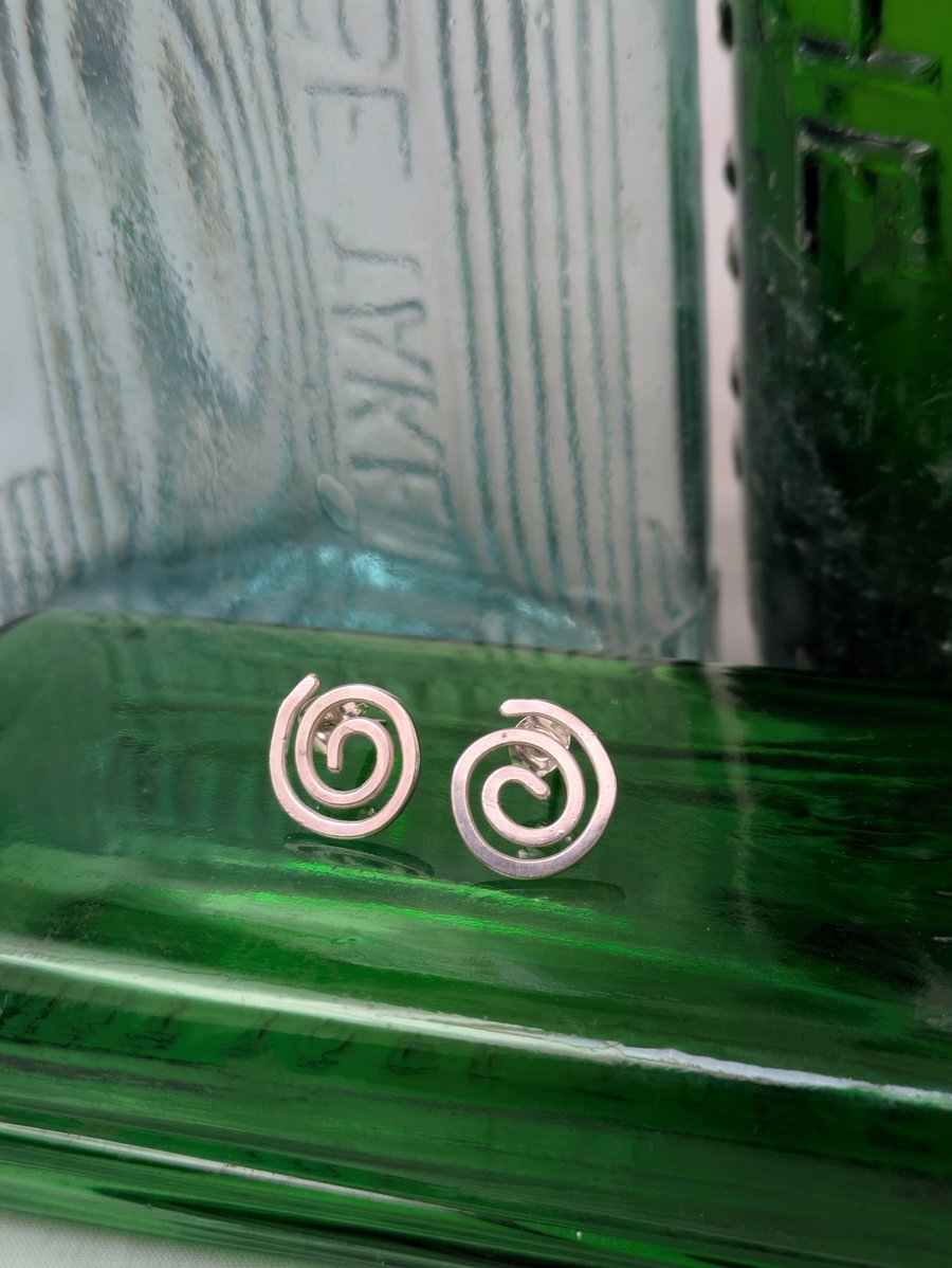 Sterling silver spiral studs 