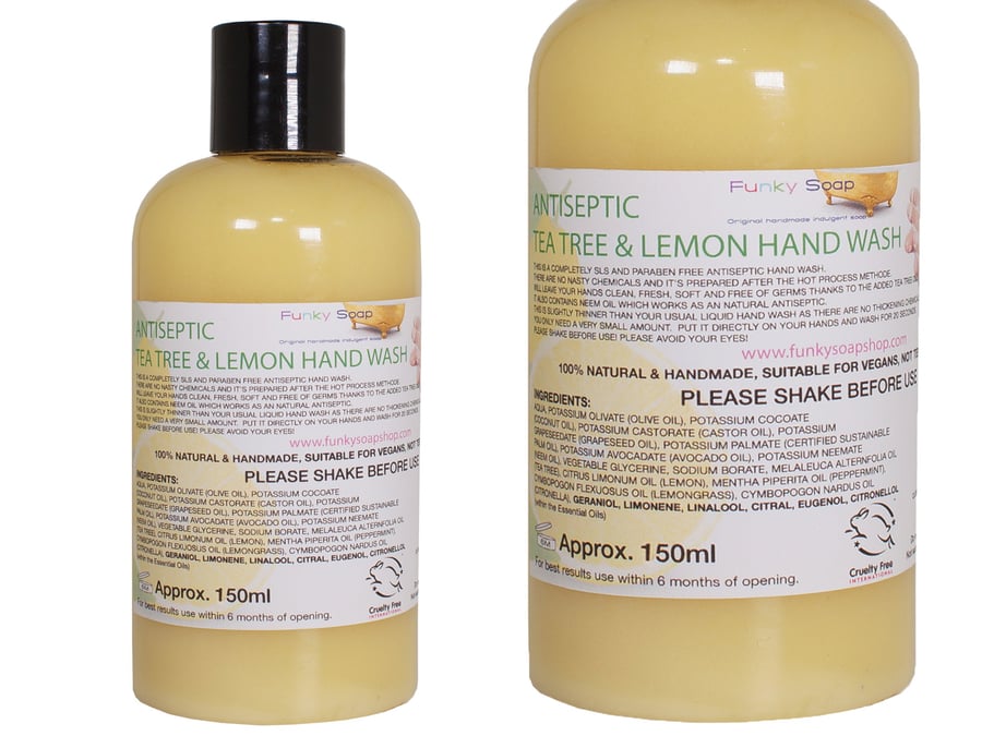 Lemon And Tea Tree Antiseptic Liquid Hand Wash, 1 Bottle Of 150ml