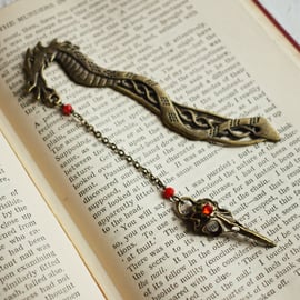Dragon and Raven Skull Bookmark