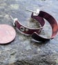 Large Textured Copper Hoop Stud Earrings - Image 3